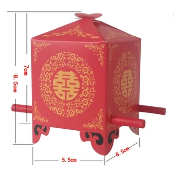 100 Pack Kinų Tradicinį Raudoną Nuotakos Sedanas Kėdė Stiliaus Vestuvių Nuotakos Dušas Naudai, Saldainių, Dovanų Dėžutės