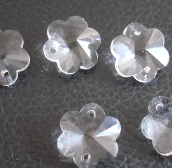 1000pcs/daug kaip 14mm 2 Skyles, Aukštos Kokybės skaidraus Stiklo Kristalų Slyvų Žiedų Beads Crystal Prism Stiklo Karoliukai