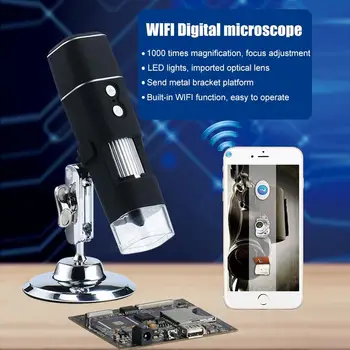 1000X WiFi Skaitmeninis Mikroskopas HD 1080P 8 LED Mikroskopu Mobiliojo Telefono Mikroskopo Vaizdo Kamera Už PCB Lydmetalis Skaidres Žiūrėti