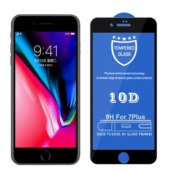 100vnt 10D Grūdintas Stiklas iPhone 12 Mini Pro 11 Max XS XR X 8 7 6 Plus SE Visišką Dangtis Lenktas Screen Protector Filmas