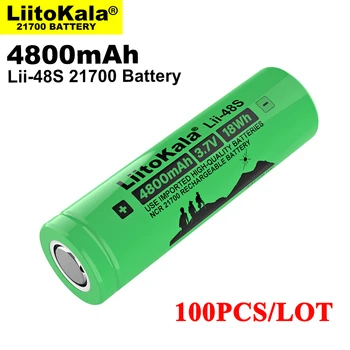 100vnt LiitoKala Lii-48S), 3,7 V 21700 4800mAh, li-lon Akumuliatorius 9.6 galia 2C Normų Įvykdymo trijų komponentų ličio baterijos