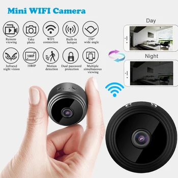 1080P HD Mini Wireless WI-fi IP Kamera, DVR su Wide Objektyvas Karšto Vietoje IR LED Naktinio Matymo Magnetas-Laikiklis Neprivaloma Home Security
