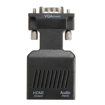 1080P VGA Male HDMI Moterų Adapteris Keitiklis su USB o Kabelis