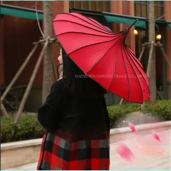 10PC Naujas pagoda skėčiai Madingi saulės ir lietaus, skėtis 6 spalvų lauko skėtis šviesos šviestuvas 16 vnt šonkaulių