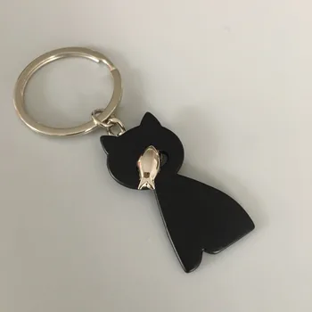 10vnt/daug juoda katė keychain mielas raktų žiedas moterims katytė key chain raktų pakabukas portachiavi chaveiro llaveros maišelį, žavesio