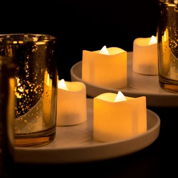 12 Pak Nuotolinio Valdymo Arbatos Šviesos Mirgėjimas, Ilgalaikis, su baterijomis, LED Žvakės, Namų Dekoro