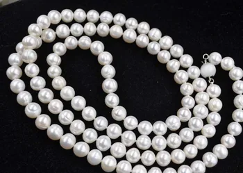 120cm ilgio 9mm baltos spalvos gėlavandenių perlų vėrinį nemokamas pristatymas