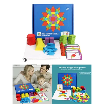155x Mediniai Modelio Blokai Nustatyti Geometrinės Formos Puzzle Dėlionės Švietimo Žaislas