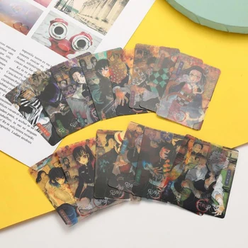 16 Vnt./pak Kawaii Anime Demon Slayer PVC Skaidri Nuotraukų Korteles, Agatsuma Zenitsu Kamado Tanjirou Photocards Pav Žaislai, Dovanos