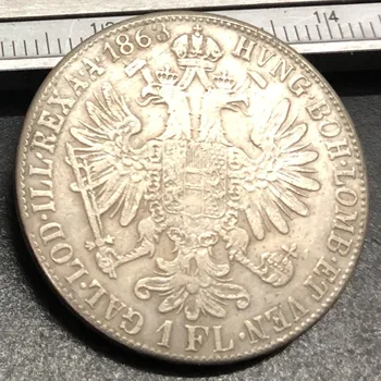1863 M. Austrija 1 Florinas-Franz Joseph I Sidabro Padengtą Kopijuoti Monetos