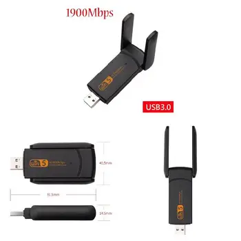 1900Mbps Wireless USB 3.0 WLAN Adapter Dual Band Antena Nešiojamas KOMPIUTERIS UY8