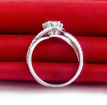 1Ct Turas Supjaustyti Nuostabiu Deimanto Žiedas Moterims Vestuvės Vestuvinis Nuotakos Platinum 950 Žiedai Dossy Papuošalai