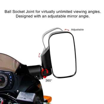 1pair už UTV Polaris Ranger RZR Can-Am accesorios para moto Reguliuojamas Motociklo Šoninių Galinio vaizdo Veidrodėlis Išgaubti Dizainas