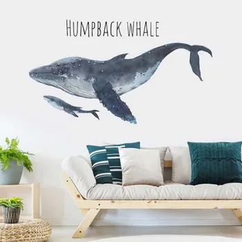 1Pc Vandenyno Gyvūnų Humpback Whale Sienos Lipdukas 
