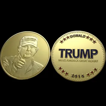 1pcs/daug Naujausias 2016 Kad Amerikoje Didžiosios Vėl Jungtinių valstijų prezidentas aukso ar sidabro padengtą Donald Trump Monetų surinkimo