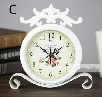 1PCS Europos silent stalo laikrodis miegamojo, svetainės kambarys laikrodis pakabukas mažas idiliškas laikrodis stalo laikrodis LU607436