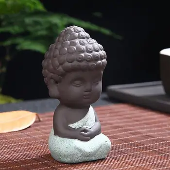 1Pcs Mini Skulptūros Šiek tiek Meditacija, Vienuolis, Miniatiūriniai Molio Budizmas Budos Prekių Mini Statulos, Vienuoliai, Budizmas Amatų Zen Smakro S8S0