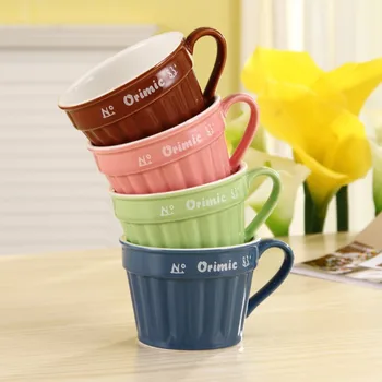 1Pcs Naują atvykimo KEYAMA Candy spalvas Kūrybos mielas keramikos pusryčiai pieno puodeliai Biuro kavos puodeliai Namų dekoratyviniai puodeliai dovanos