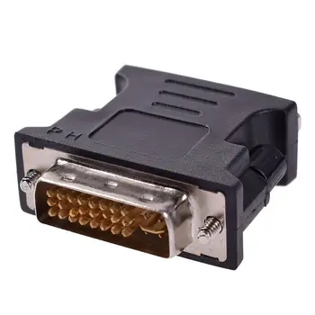 1Pcs Profesinės DVI-I male VGA female adapter Juodas Vyrų ir Moterų Adapteris Video Konverteris, Skirtas naudoti su VGA kabelis