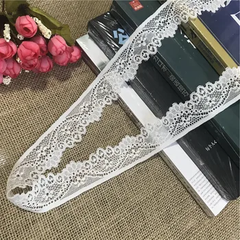 !2.3-3.5 cm S1094 balta elastinga nėrinių juostelė naudojama siuvimo vestuvių suknelė su apatiniai sienų