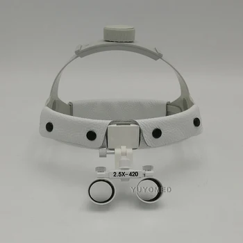 2.5X420 Lankelis Nešiojamų Stomatologas Chirurgijos Medicinos Žiūronų Dantų Loupe Optinis Stiklas su LED Žibintas Žibintas AAA+