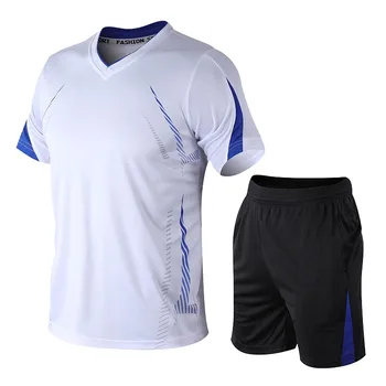 2 dalių komplektas vyriški Sportinę Jogos Fitneso Futbolo Sportiniai Bėgimo Kostiumus Mokymo dėvėti Sporto drabužių Mados Vyro kostiumas