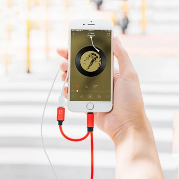 2 IN1 nuo Žaibo Ausinių Lizdas Audio Splitter su USB iPhone Įkroviklio Kabelį Paramos Muzika+Įkrauti 