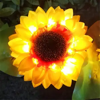 2 Vnt Naujus LED Saulės Saulėgrąžų Žibintų Lauko Sodo Puošmena Vejos Kraštovaizdžio Šviesos Modeliavimo Saulės Gėlė Dirbtinė Gėlė
