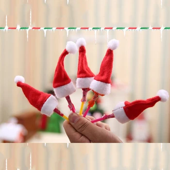 20 Vienetų Mini Kalėdų Senelio Skrybėlės Saldainis Kalėdų Vakarėlį Atostogų Lollypop Viršuje Topper