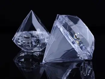 200pcs skaidraus Plastiko Diamond Saldainių Dėžutės Vestuvių Naudai Dėžutė Saldainių Turėtojai Pokylių Dovanomis