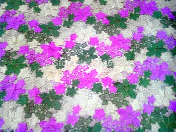 2017 Rožinė Žalia Geltona vandens klevo lapų tirpsta siuvinėtos audiniu tiulio siuvinėjimo, nėrinių, Vandenyje tirpstančių išsiuvinėti spalvų audiniai