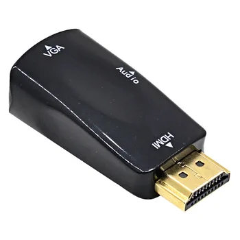 2018 HDMI į VGA Konverteris HDMI2VGA Jungties Adapteris + Garso Kabelis PC Kompiuteris, Nešiojamas Darbalaukio Planšetinio kompiuterio į HDTV lašas laivybos
