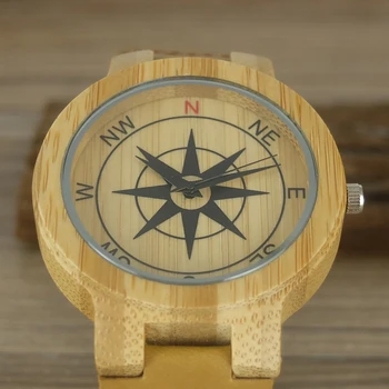 2018 Kūrybos Laikrodžiai Kompasas Modelis Deisgner Kvarco Riešo Žiūrėti Natūralaus Medžio Laikrodžiai vyriški natūralios Odos Laikrodis Dovanos