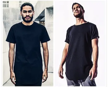 2018 m. Vasaros New Vakarų Pratęstas T-Marškinėliai Vyrams, Lenktas Hem Ūdomis Hip-Hop Tshirts Miesto Tuščią Mens Tee Marškinėliai 5z