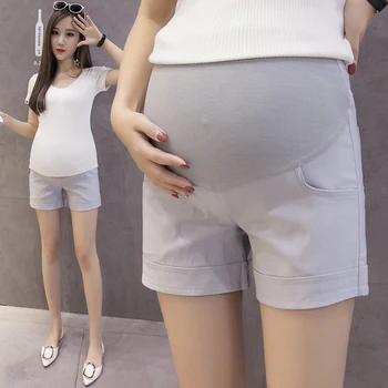 2019 grynos medvilnės paaukštintu liemeniu Motinystės Šortai motinystės drabužiai šortai nėščioms moterims nėščioms moterims džinsinio šortai vasarą