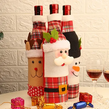 2019 Kalėdų Dekoracijas Megztinis Buteliai Rinkinių Drabužių Butelis Suknelė Karšto Pardavimo Vyno Butelio Dangtelį Kalėdos Namų Dekoro 2020 #15