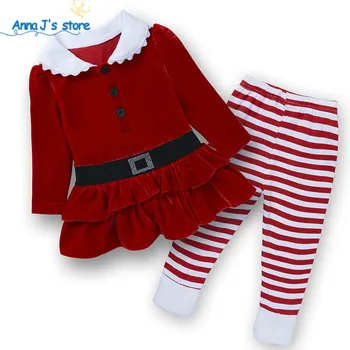 2019 m. Pavasarį, Rudenį kūdikių merginos kalėdų komplektus sportinis kostiumas drabužių nustatyti Kalėdų žarnų kelnės vaikams drabužių rinkiniai TZ511