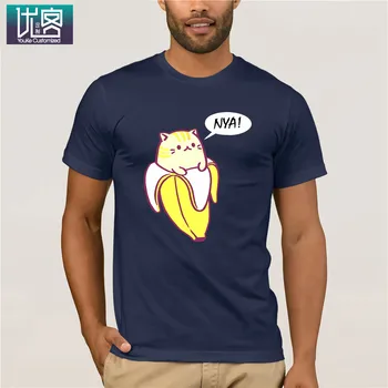 2020 Bananya Bananų Funny Cat Marškinėliai Nuostabi Trumpas Rankovės Unikalus Atsitiktinis Tees Medvilnės Drabužius T Shirt, Derliaus Įgulos Kaklo