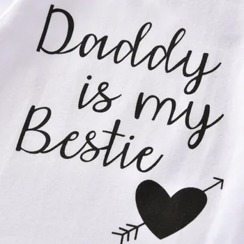 2020 m. Rudenį Baby Girl Drabužiai Nustatyti 3Pcs Tėtis yra mano ie ilgomis Rankovėmis marškinėliai+Kelnės+Lankelis Kūdikių Naujagimiui Mergaičių Drabužiai