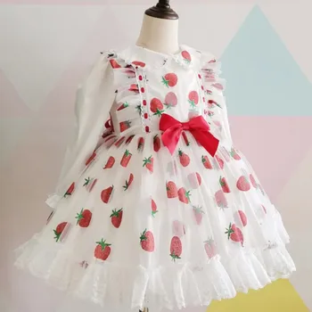 2020 m. rudenį ispanijos braškių modelis lolita princecss suknelė vaikų akių susiuvimo lankas, kamuolys suknelė suknelė