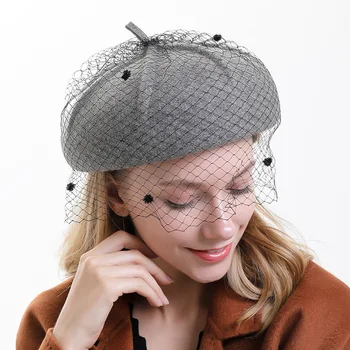 2020 naujas ponios skrybėlę rudens ir žiemos retro akių beretė moterų pokylių aukštos klasės mados ir elegantiška asmenybė vilnos dailininko skrybėlę