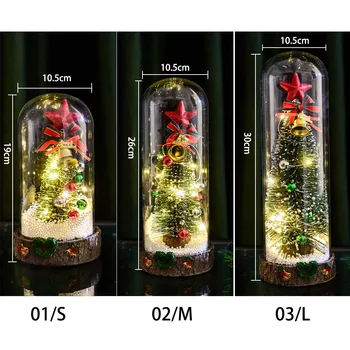 2020 Naujų Kalėdų Eglutės Stiklo Kupolas Ekranas Bazinė LED Pasakų Styginių Šviesos Namų Dekoro Miegamojo, Stalo, Naktį Šviesos Kalėdų Dovana