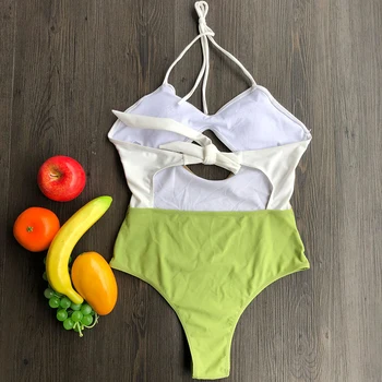 2020 Skydelis vientisas Seksualus Bikini maudymosi kostiumėlis Moterų vientisas Trikampis maudymosi kostiumėlį