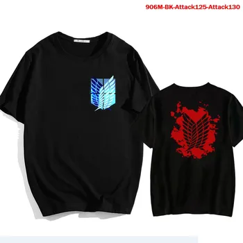 2021 Japonų Anime Harajuku T-shirt Ataka Titan Marškinėliai Moterims Vasara O-Kaklo Viršuje Vyrų Juokingas Animacinių filmų Medvilnės Marškinėliai trumpomis Rankovėmis