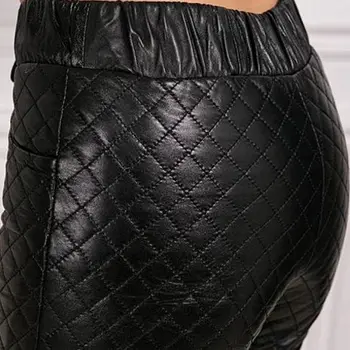 2021 Naujas Mados Moteriški Gotikos Ilgas Kelnes Natūralios Odos Avikailio Moterų Kelnės Tampri Calca Feminina Pantalones Mujer