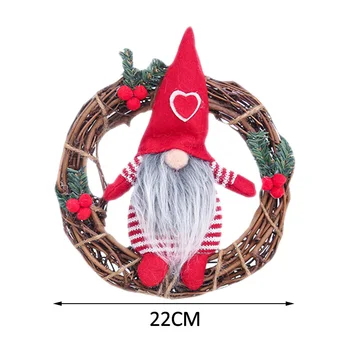 20cm Kalėdų Papuošalų, Dirbtinių Rotango Girliandas Kabinti Vainikas Pakabučiai Pliušinis Gnome Lėlės Kalėdų Eglutės papuošalus Namų Dekoro