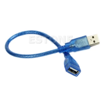 23cm Trumpas USB 2.0 Moterų Į Vyrų ilgiklis Laido Mėlyna QX2B