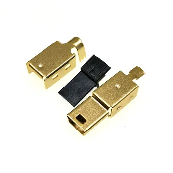 25sets paauksuoti 3 in 1 Mini USB 5Pin Lizdas 5P USB male plug jungtis
