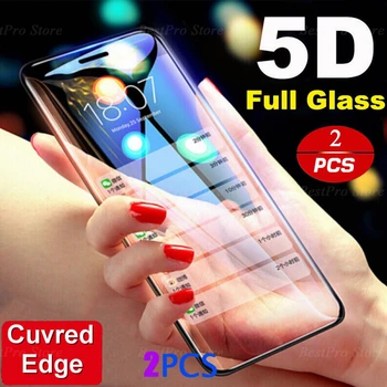 2VNT 5D Grūdintas Stiklas iphone XS MAX 6.5 colių XR 6.1 XS Screen Protector, iPhone XS 5.8 colių Stiklo Pilnas draudimas Lenkti Krašto