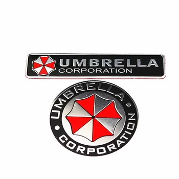 2VNT Automobilių stiliaus 3D Aliuminio lydinio Umbrella korporacijos automobilių lipdukai lipdukai, emblemos papuošalai ženklelis auto priedai
